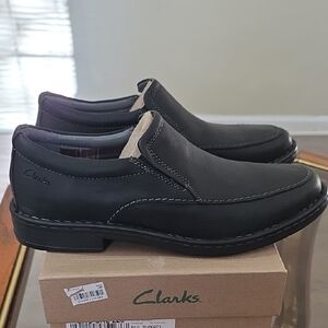 Clarks Men's Classic Black Slip-On Loafers